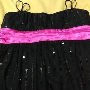 cocktail dress black and pink with sequences